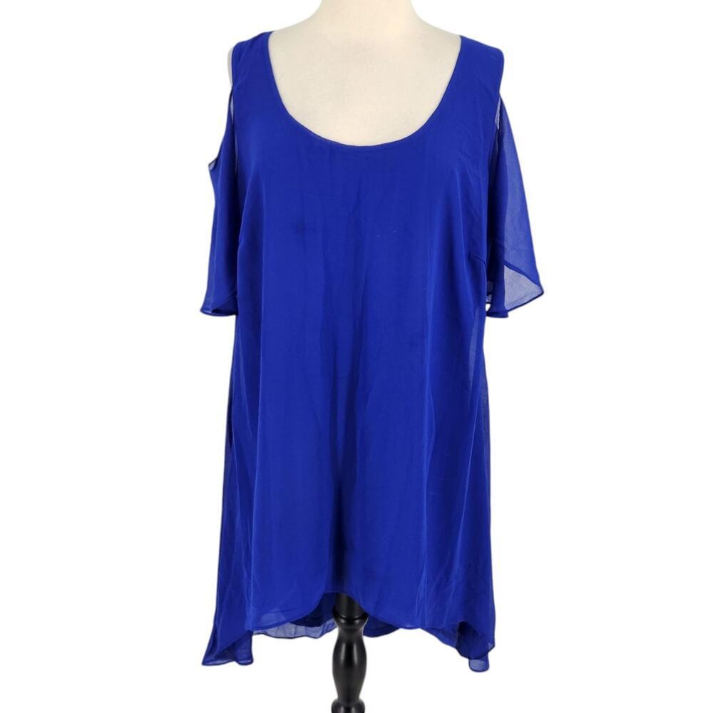 SALE City Chic Royal Blue Tunic Cold Shoulder Size Small